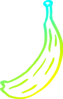 cold gradient line drawing of a cartoon banana png