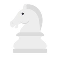 Strategy game icon, flat design of chess knight vector