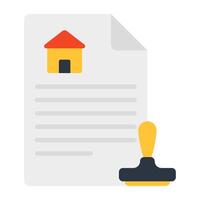 Home printed on page with stamp denoting concept of property Stamp paper vector