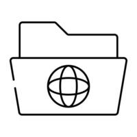 A premium download icon of global folder vector