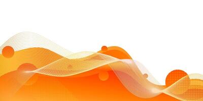 wave white and orange background with gradient concept vector