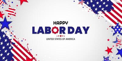 happy labor day poster for social media story, card, banner, background vector