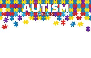 autism awareness background with colorful concept vector