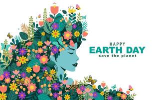 International Mother Earth Day Background with earth and plant illustration vector