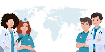 Doctor and Nurse background vector