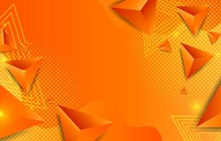 orange background with Realistic polygonal vector