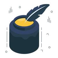 Editable design icon of inkpot vector