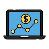 An editable design icon of financial chart vector