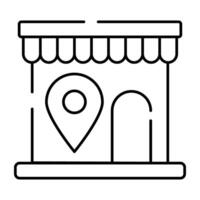 un único diseño icono de tienda ubicación vector