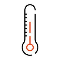 un temperatura calibre icono, sólido diseño de termómetro vector