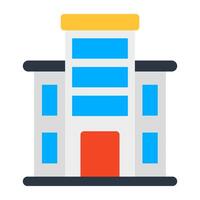 A high rise building icon in flat design vector