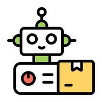 un icono diseño de robot entrega aislado en blanco antecedentes vector