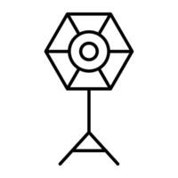 A linear design icon of studio light vector
