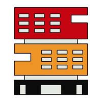 un único diseño icono de ciudad edificio vector