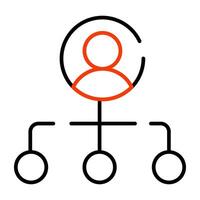 A modern design icon of user network vector