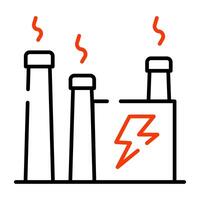 A linear design icon of smart factory vector