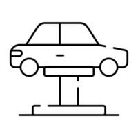 A linear design icon of car lifter vector