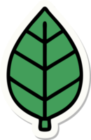 sticker of tattoo in traditional style of leaf png