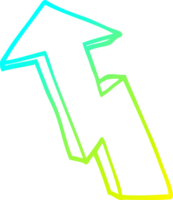 cold gradient line drawing of a cartoon growth arrow png