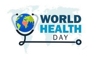 World Health Day with heart and stethoscope design vector