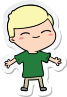 sticker of a cartoon smiling boy png