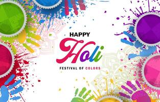 happy holi festival for banner, background with colorful illustration vector
