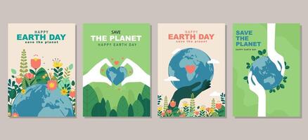 Earth day poster collection for graphic and web design  business marketing and print material vector