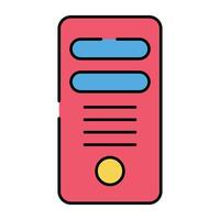 A flat design icon of central processing unit vector