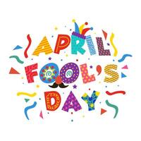 April Fool's Day with colorful concept vector