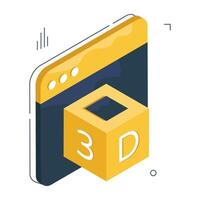 Editable design icon of 3d model vector