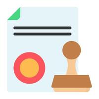 A flat design icon of stamp document vector