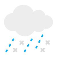 Cloud with raindrops, icon of rainfall vector