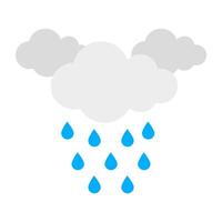 Cloud with raindrops, icon of rainfall vector