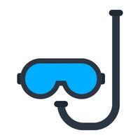 Oxygen pipe with goggles, icon of snorkeling mask vector