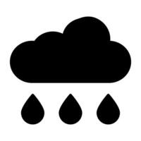 Cloud raining icon in solid design vector