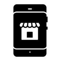 Trendy design icon of mobile shop vector