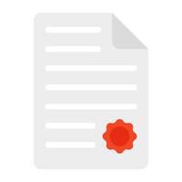 A flat design icon of property doc vector