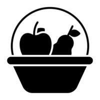 An icon design of fruit basket vector