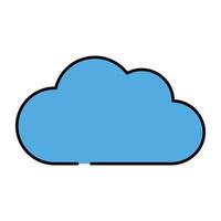 un plano diseño icono de nube, clima pronóstico vector