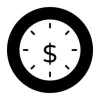 Clock with dollar showcasing time is money vector