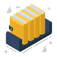 Conceptual isometric design icon of notebooks vector