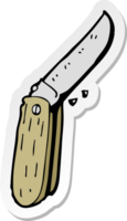 pegatina de un cuchillo plegable de dibujos animados png