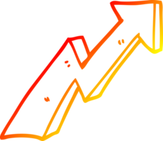 warm gradient line drawing of a cartoon business growth arrow png