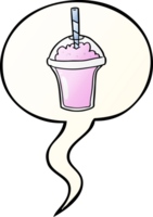 cartoon smoothie with speech bubble in smooth gradient style png