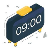 Editable design icon of digital clock vector