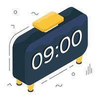 Editable design icon of digital clock vector