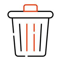 Dustbin icon, editable vector