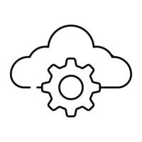 A conceptual linear design icon of cloud setting vector