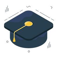 Academic cap icon, vector design of mortarboard