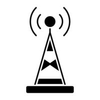 un único diseño icono de señal torre vector